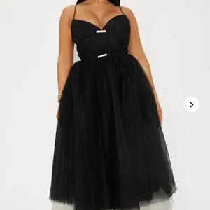Fashion Nova | Dresses | Fashion Nova Black Tulle Prom Dress | Poshmark